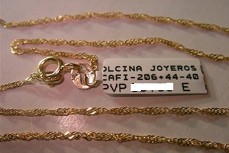 cadena oro Joyas Personalizadas