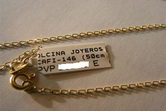 cadena oro Joyas Personalizadas