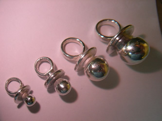 colgantes chupetes 4 tamaños oro plata