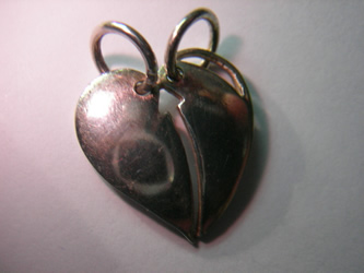 corazon partido oro plata