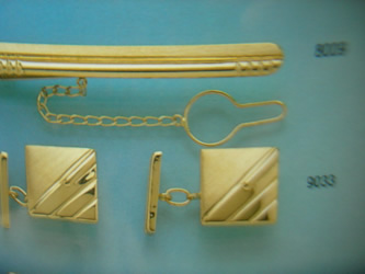 juego gemelos alfiler corbata oro plata