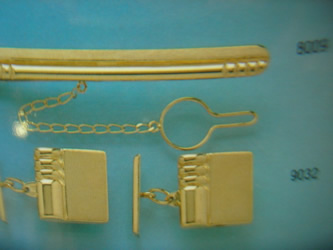 juego gemelos alfiler corbata oro plata