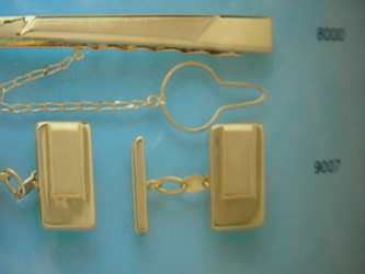 juego gemelos alfiler corbata oro plata