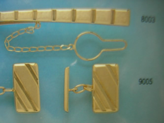 juego gemelos alfiler corbata oro plata