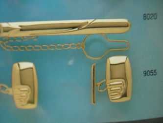 juego gemelos alfiler corbata oro plata