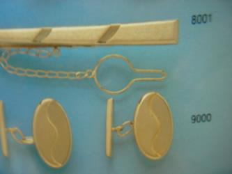 juego gemelos alfiler corbata oro plata