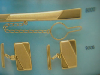 juego gemelos alfiler corbata oro plata