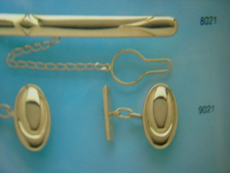 juego gemelos alfiler corbata oro plata