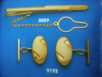 juego gemelos alfiler corbata oro plata