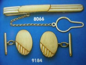 juego gemelos alfiler corbata oro plata