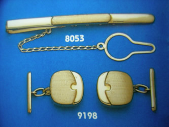 juego gemelos alfiler corbata oro plata