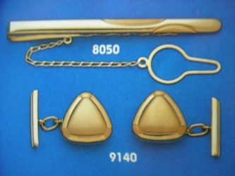 juego gemelos alfiler corbata oro plata