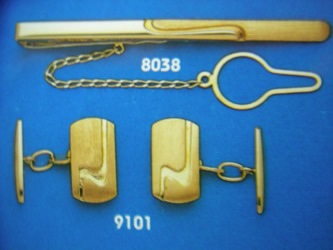 juego gemelos alfiler corbata oro plata