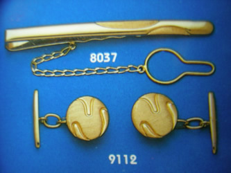 juego gemelos alfiler corbata oro plata