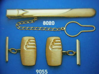 juego gemelos alfiler corbata oro plata