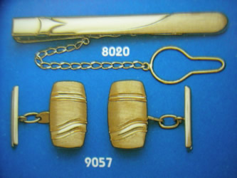 juego gemelos alfiler corbata oro plata