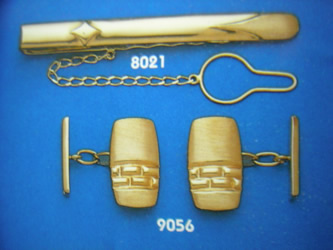 juego gemelos alfiler corbata oro plata
