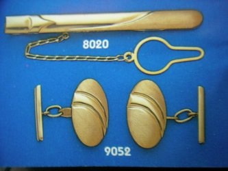 juego gemelos alfiler corbata oro plata