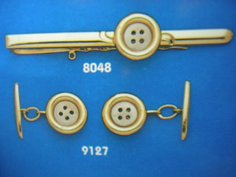 juego gemelos alfiler corbata oro plata