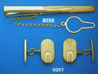 juego gemelos alfiler corbata oro plata