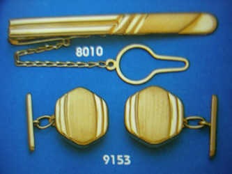 juego gemelos alfiler corbata oro plata