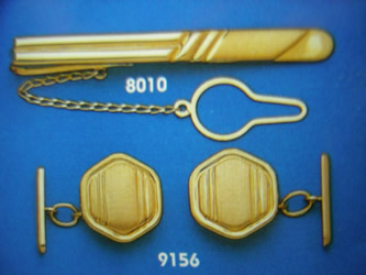 juego gemelos alfiler corbata oro plata