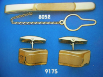 juego gemelos alfiler corbata oro plata