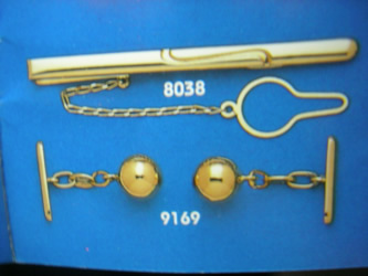 juego gemelos alfiler corbata oro plata
