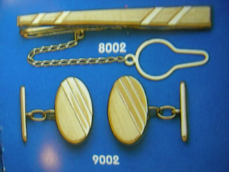 juego gemelos alfiler corbata oro plata