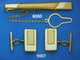 juego gemelos alfiler corbata oro plata