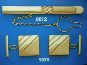 juego gemelos alfiler corbata oro plata