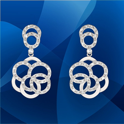 pendientes novia oro blanco