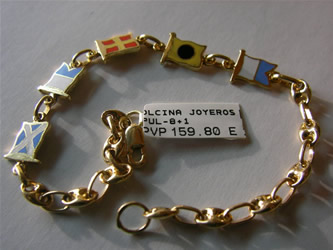 pulsera banderas oro plata