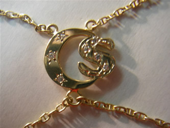 pulsera dedo letra oro plata